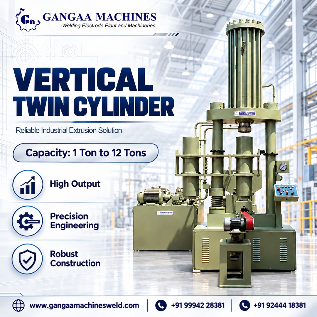 Vertical Twin Cylinder Extruder for Welding Electrode Production
